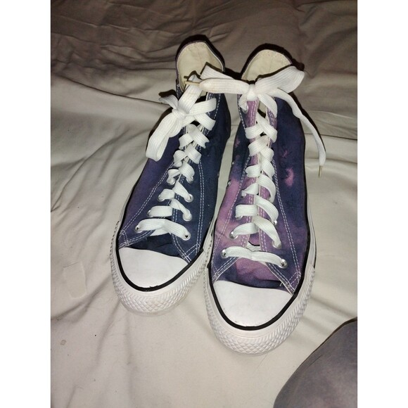 Converse Chuck Taylor All Star Tie DyeBlue Purple Hi Top Sneakers Size 12 Used - Picture 1 of 9
